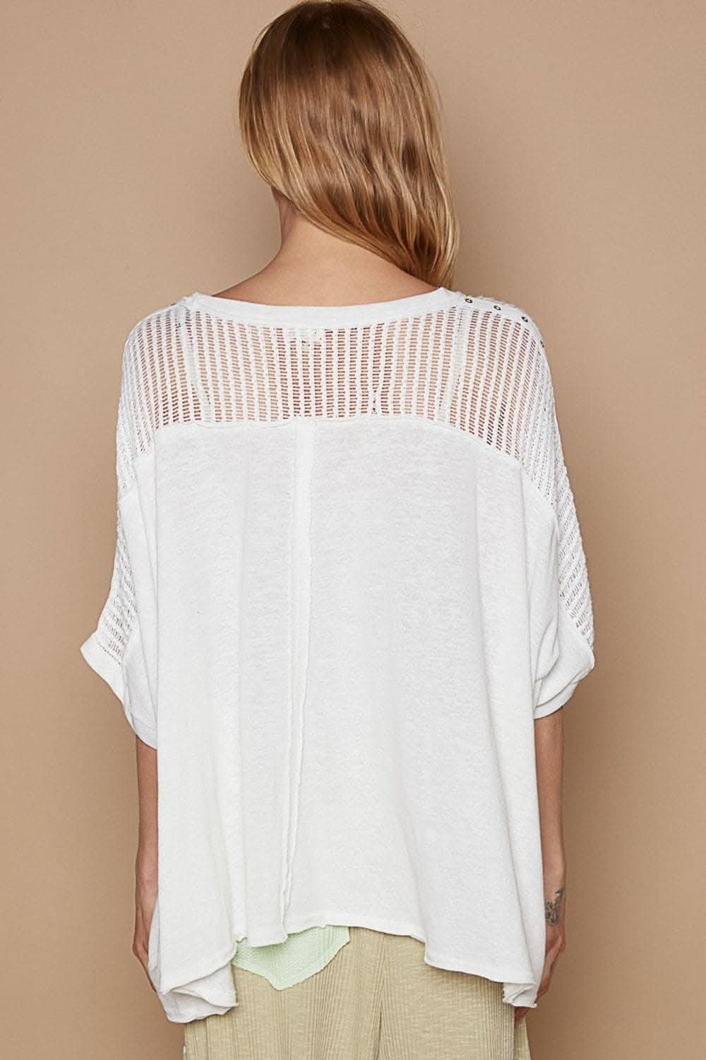 POL Eyelet Detail Studded High-Low Top - Love Salve